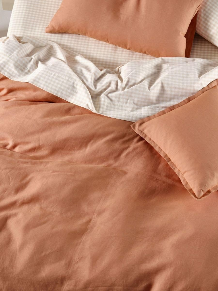 Linen House Nimes Quilt Cover Set, Clay, Queen Bed image number 3