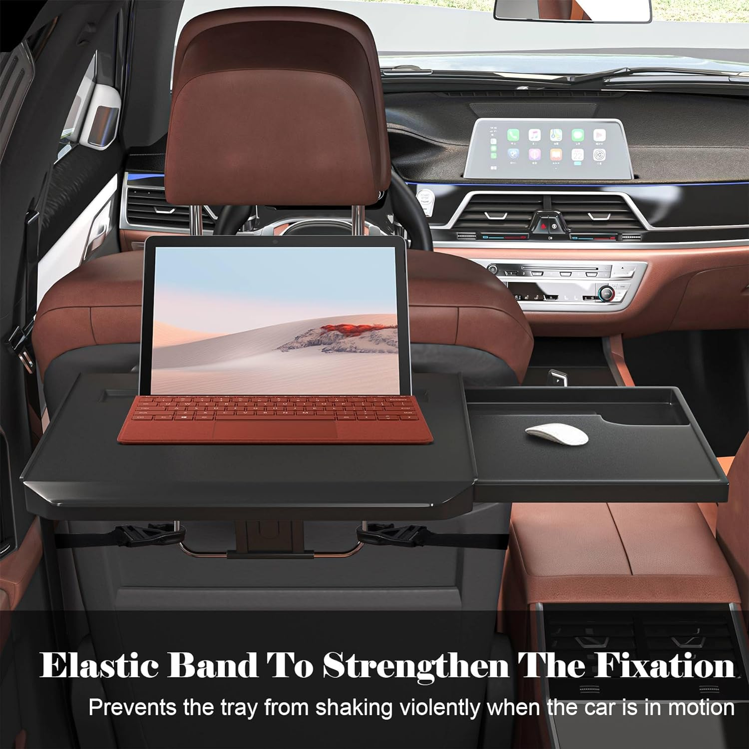 Car Steering Wheel Tray, 2 in 1 Foldable Laptop Car Desk, Black