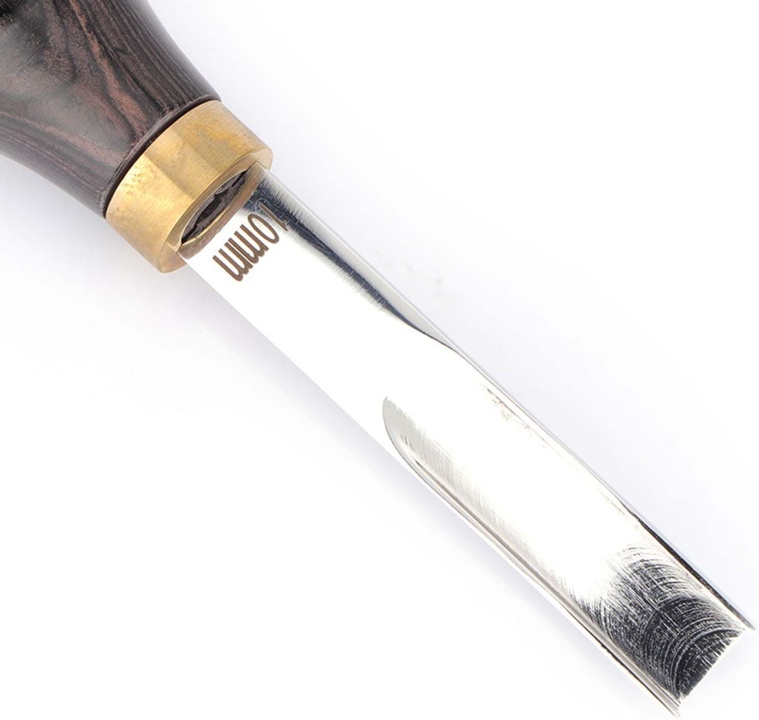 4Mm 6Mm 8Mm and 10Mm Leather Edger Steel Skiving Craft Tool Wood Handle for Leather Beveling Cutting Lightweight and Portable with Shovel Head (Black 10Mm)