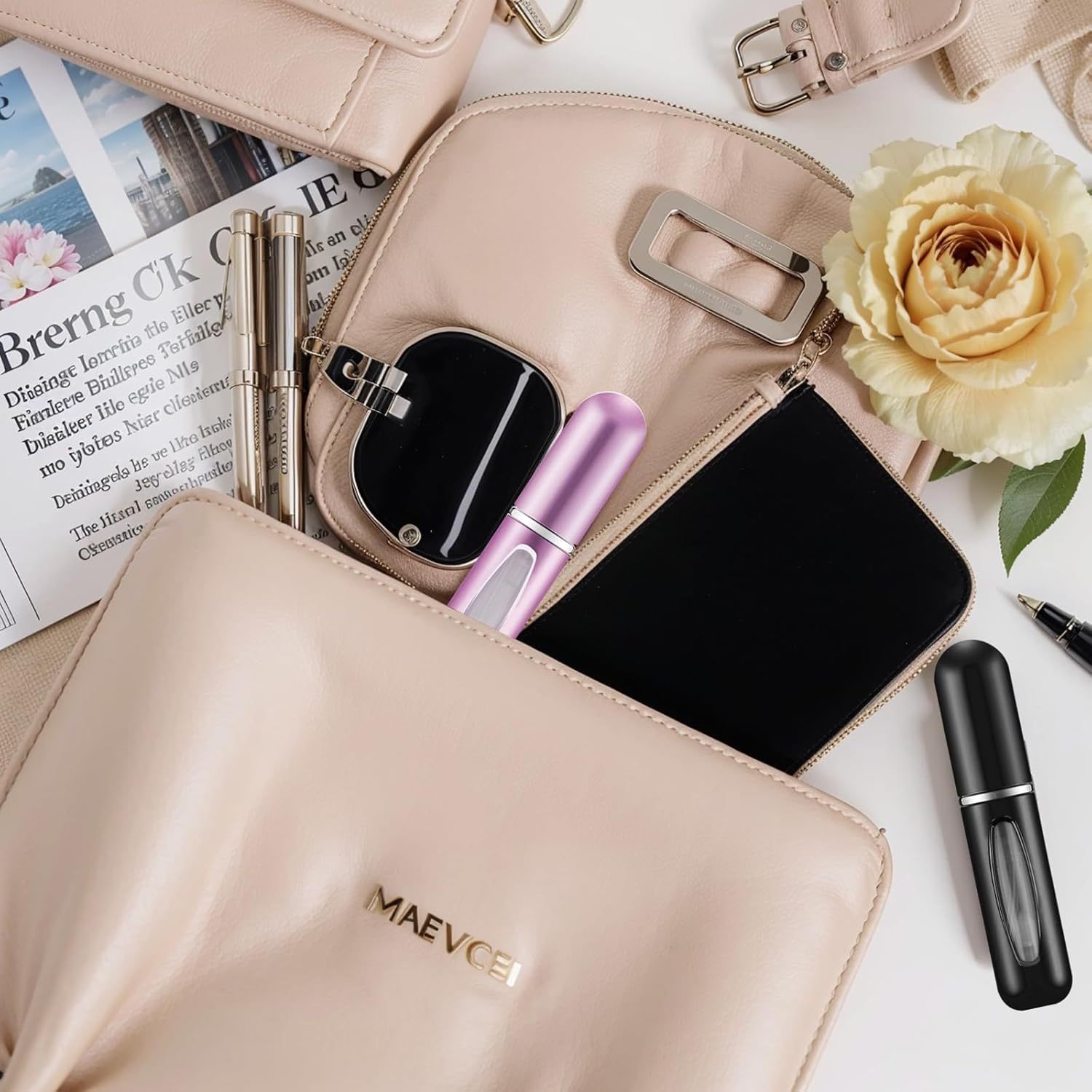 4 PCS 5Ml Perfume Atomiser Refillable Bottles, Portable Mini Spray Travel Bottle with Visual Window Perfume Travel Bottle for Purse Handbag Pocket Luggage - Holiday Essentials image number 5