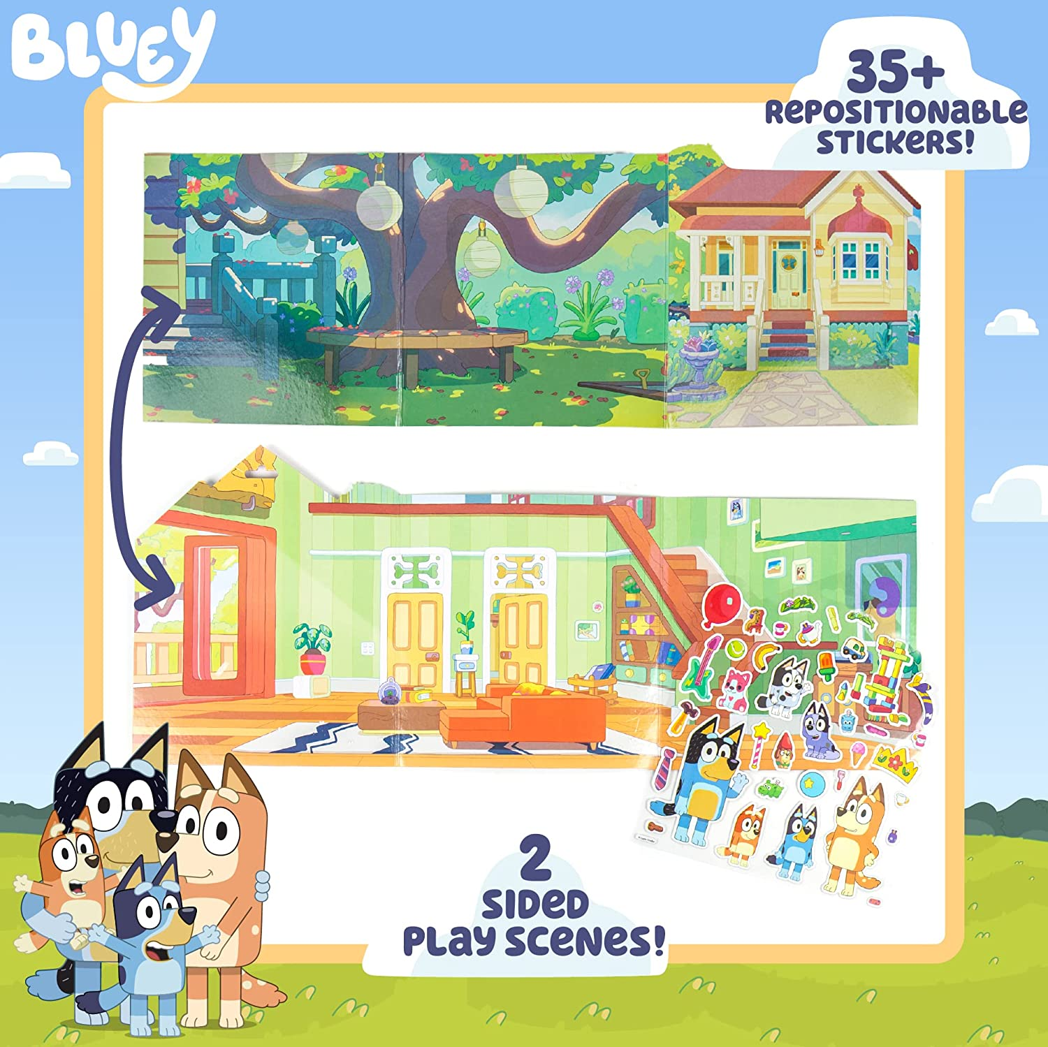Bluey Sticker Playset - Reusable Interactive Puffy Stickers for Kids, Perfect Birthday Party Gift, Road Trip Toy, Improves Dexterity, Great for Ages 3-6 image number 4