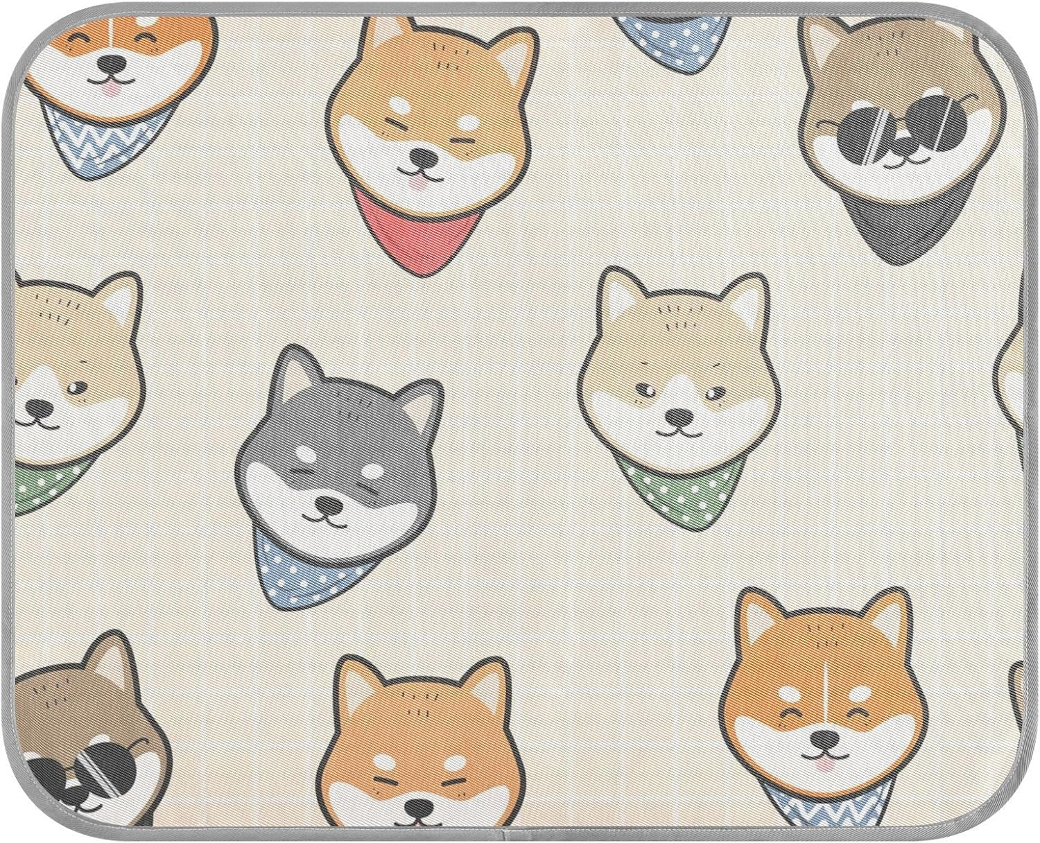 AIXIWAWA Shiba Inu Group Pet Cooling Mat for Cats Dogs Print, Summer Self Cooling and Sleeping Pad Small Size Non Toxic image number 4