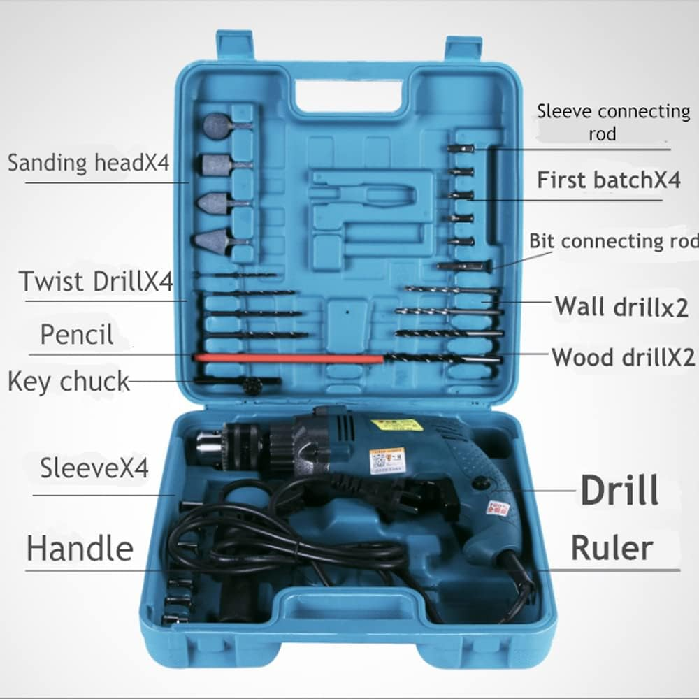 32Pcs/Set Brushless Motor Electric Corded Impact Drill 13Mm Chuck 3200Rpm 700W