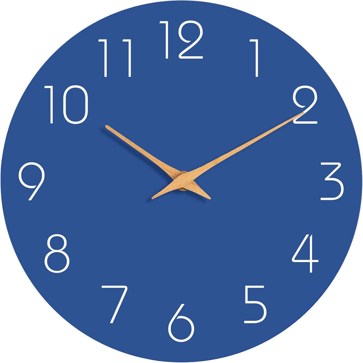 MOSEWA Wall Clock - Silent Non-Ticking 10 Inch Wall Clocks Battery Operated - Modern Style Wooden Clock Decor Decorative for Kitchen,Home,Bedrooms,Office(Blue)
