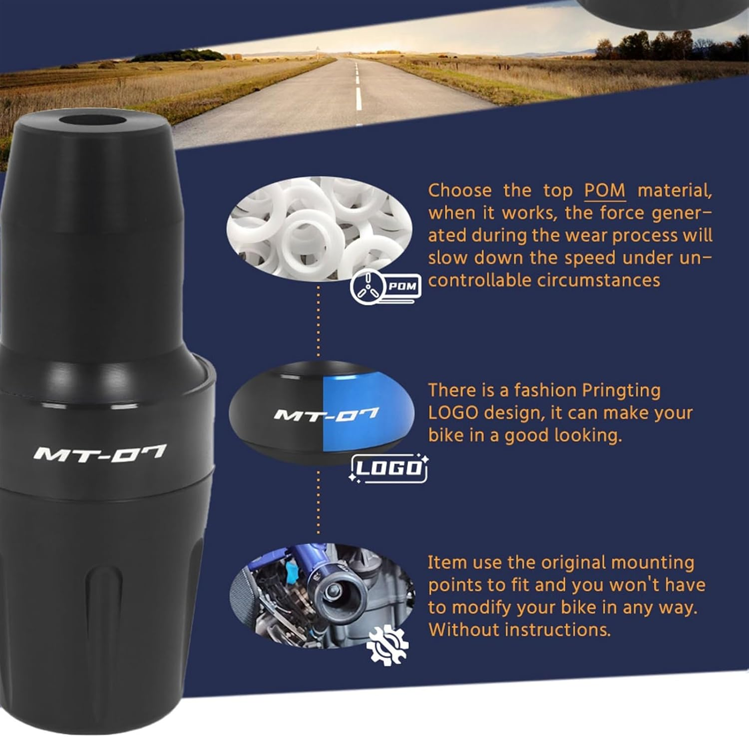 Motorbike Frame Sliders for Y┐AMAHA MT07 Tracer 700/GT 7 FZ07 Motorcycle Accessories Falling Protection Engine Pad MT-07 Frame Sliders Crash Protector (Color : Blue) image number 5