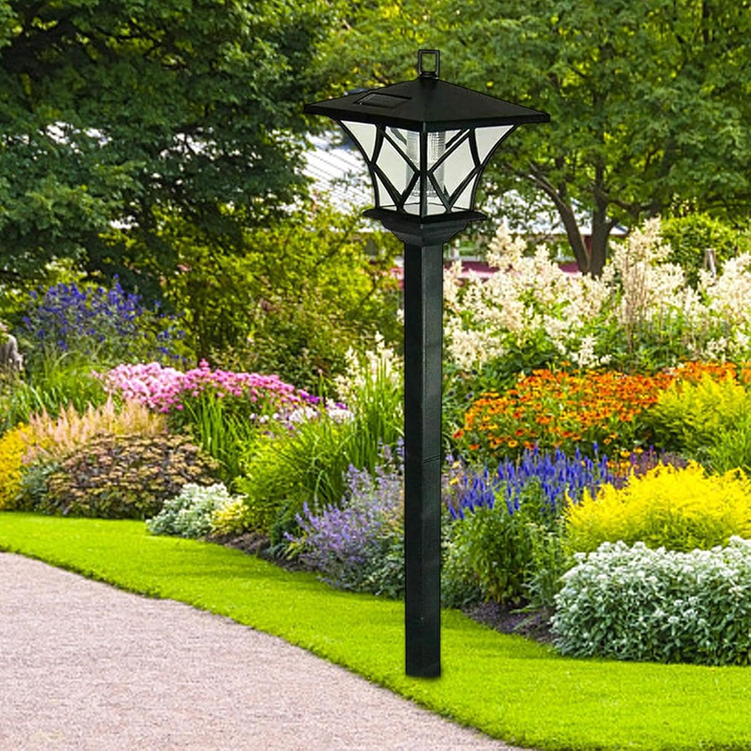 Decorative Solar Lamp | Weatherproof Solar Post Lights | Eco Friendly Solar Lamp Post Outdoor Garden, Versatile Garden Vintage Light 150X17X17Cm for Patio 1 Pack image number 2