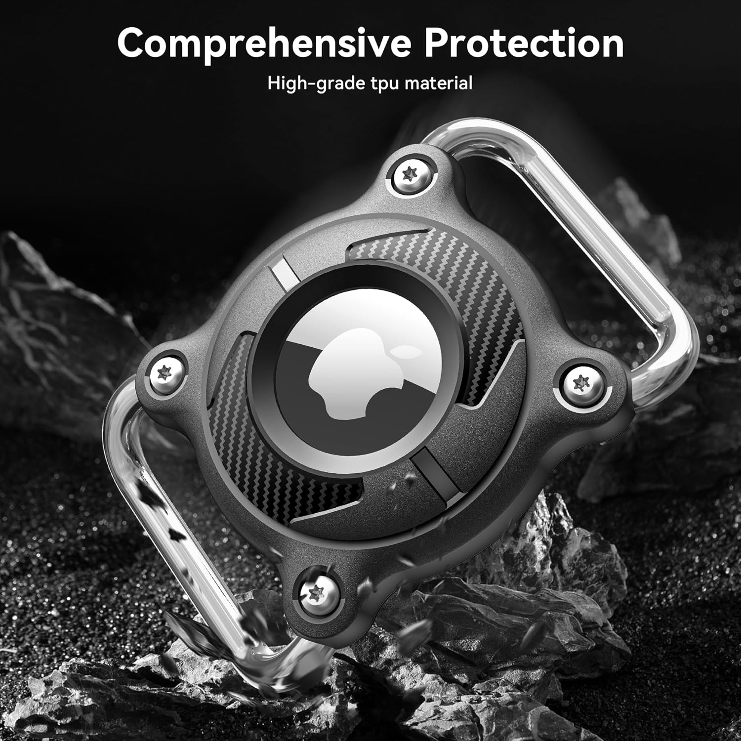 For Apple Airtag Dog Collar Holder,Ipx8 Waterproof Airtag Holder for Dog&Cat Collar,Removable Metal Loop,Hard Tpu,Ultra-Durable, Fits 1" Width Collar Air Tag Case