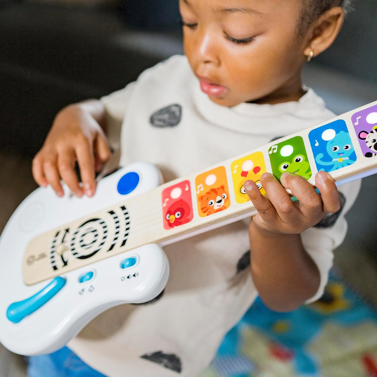Baby Einstein Strum along Songs Magic Touch Wooden Musical Light up Toy Guitar with Whammy Bar, Age 6 Months+ image number 2