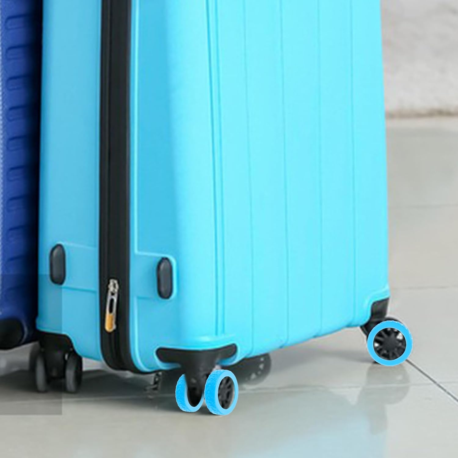 GALPADA 8Pcs Silicone Wheel Covers Travel Luggage Wheel Protectors for Suitcase Floors Protect Hardwood Carpet image number 1