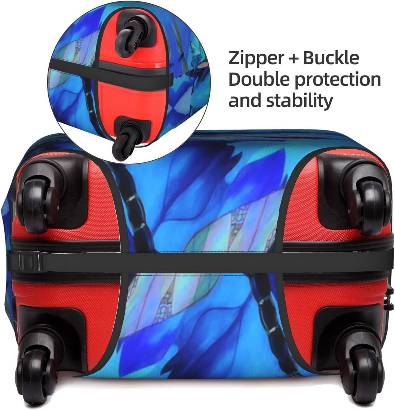 Art Dragonfly Luggage Cover Anti-Scratch Suitcase Protector Fits 18-32 Inch Luggage image number 6