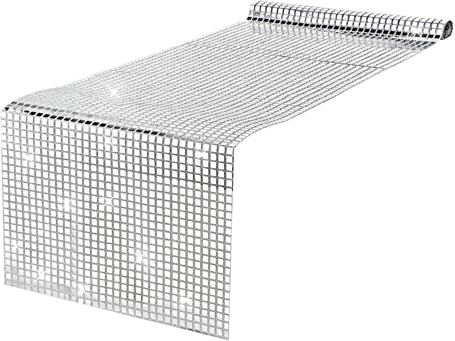 Disco Table Runner Silver Sequin Table Runners 12 X 71 Inches Retro 70S 80S Theme Disco Ball Party Table Runner for Wedding Birthday Party Home Table Decorations (12 X 71 In) image number 5