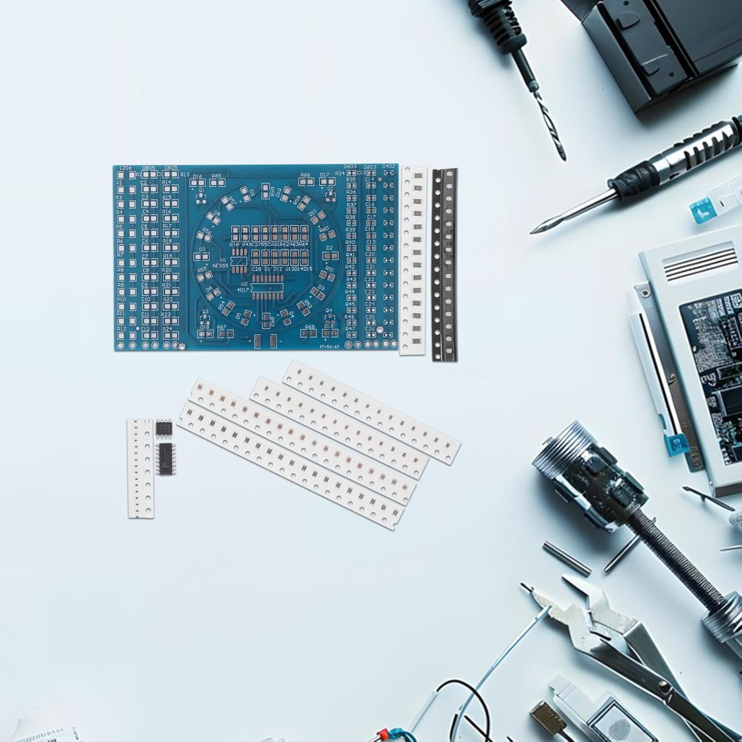 JECOMPRIS 1Set Soldering Kit with Pcb Board for Electronic Component Practice Engineers and Enthusiasts to Hone Welding Skills image number 6