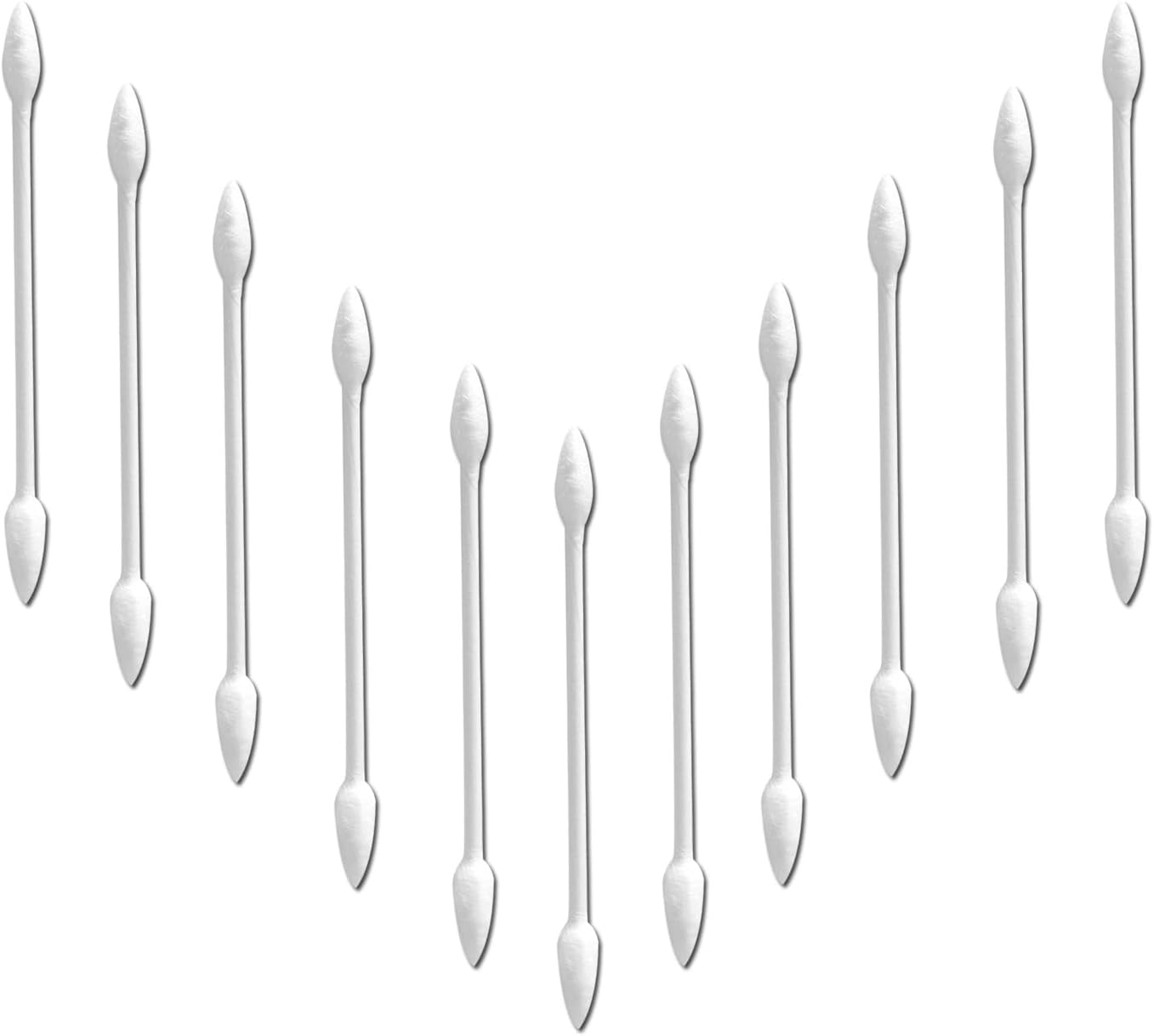 Double Precision Tips Cotton Swabs with Paper Stick, Pointed Organic Cotton Buds for Makeup, 800Pcs image number 4