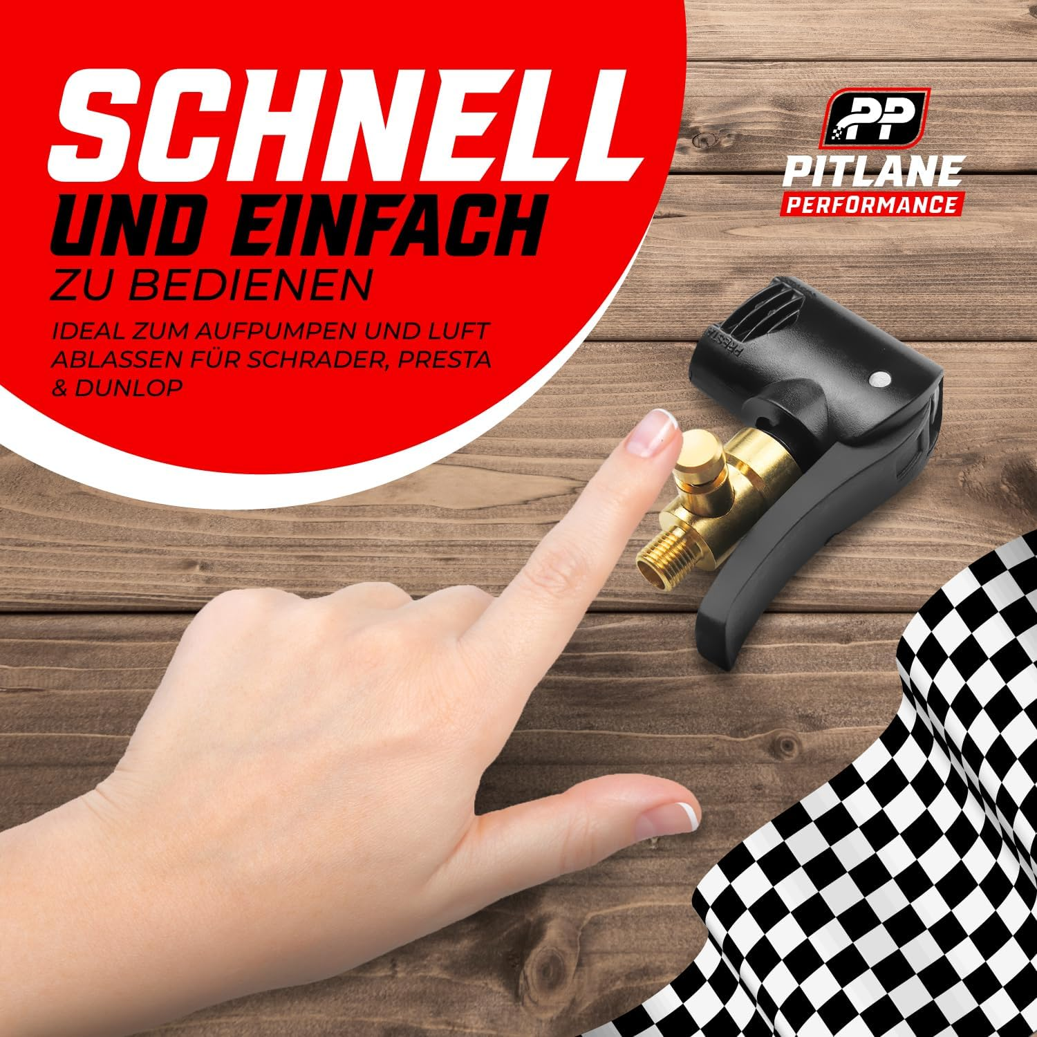 Schrader & Presta Car Valve Lever Connector; Valve Connector Car Air Pump Accessories; Brass Threaded Nozzle image number 3