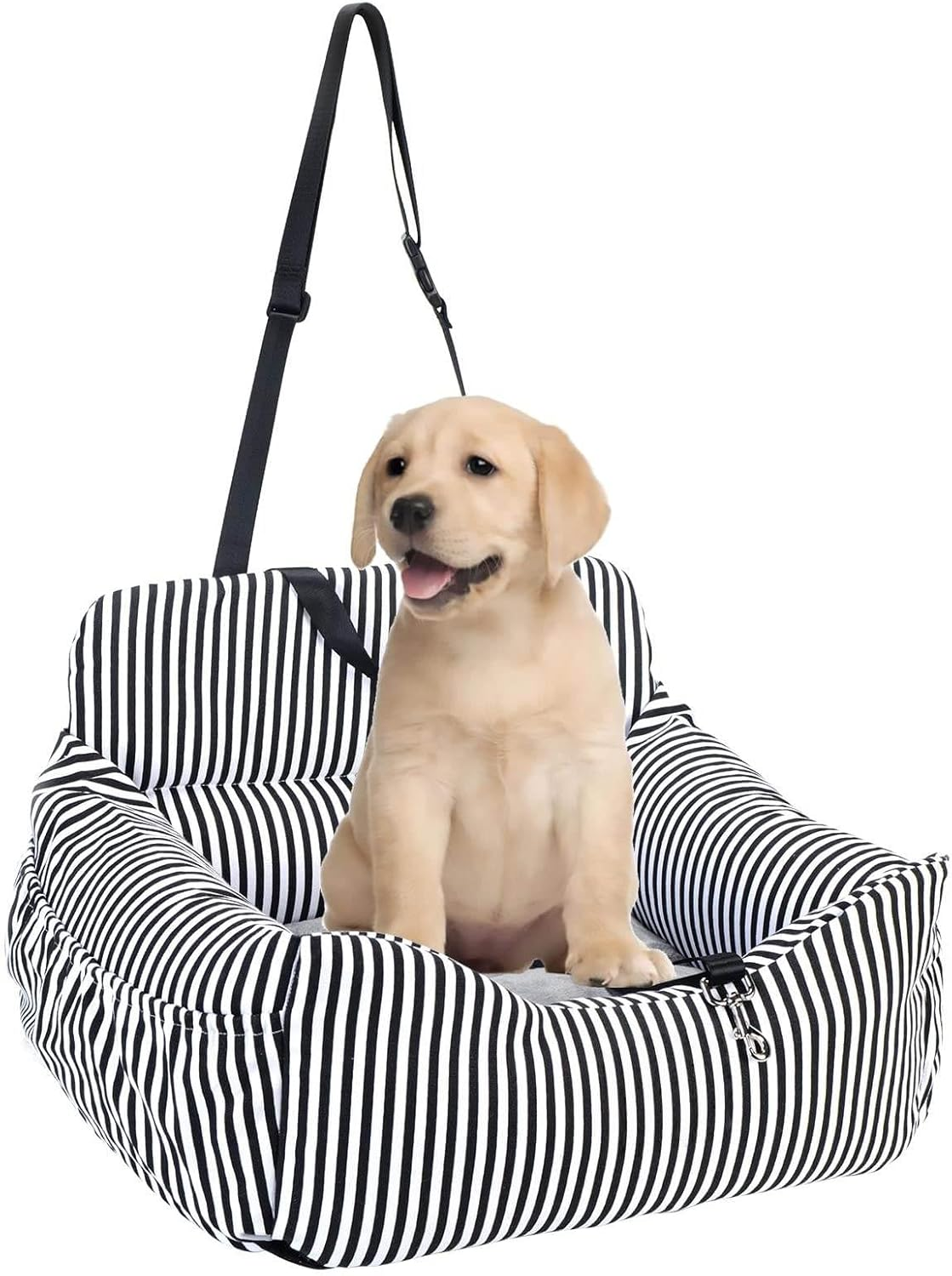 Dog Car Seat for Small Dogs, Detachable and Washable Pet Car Seat, Portable Dog Booster Seat,Dog Car Travel Carrier Bed with Storage Pockets and Clip-On Leash, Perfect for Pets up to 25Lbs