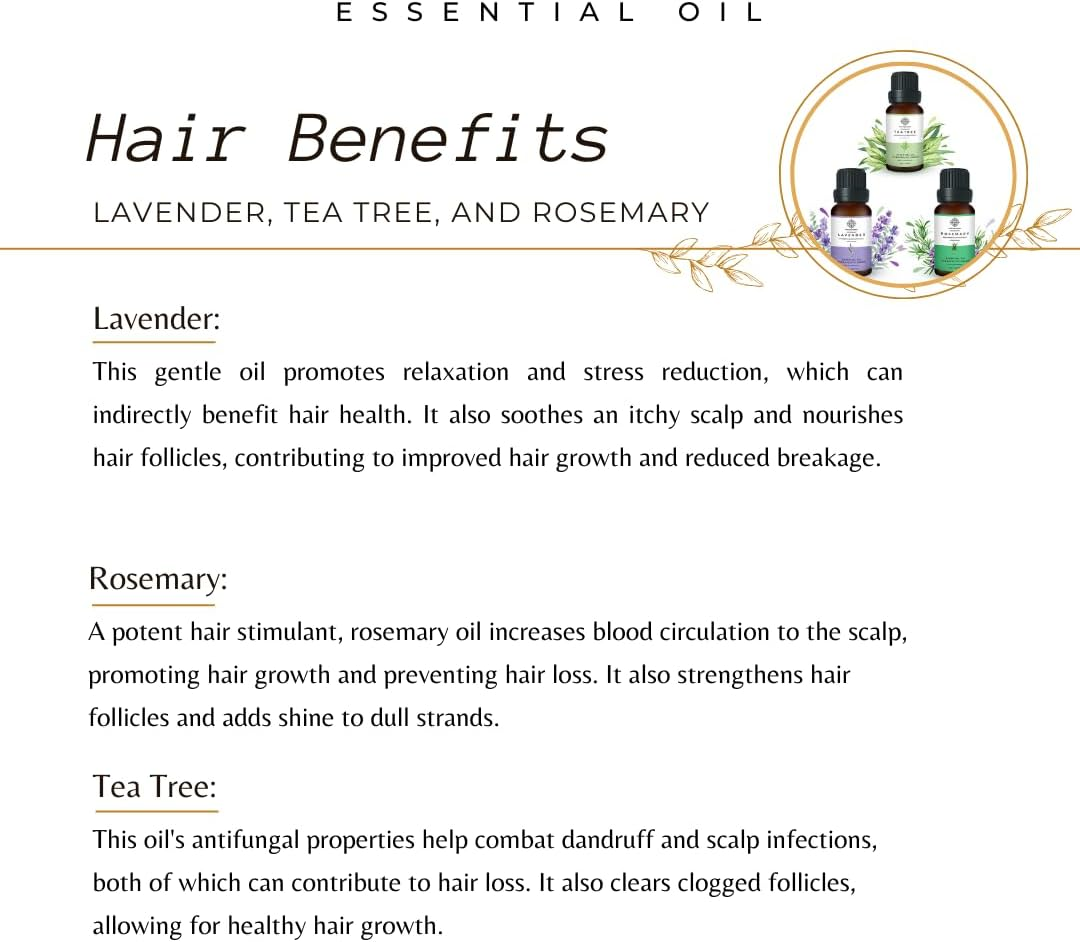 Mystic Pure Ayurveda 100% Pure Rosemary Oil, Lavender Oil, Tea Tree Oil Combo for Acne and Hair Regrowth 15Ml (Set of 3) image number 2