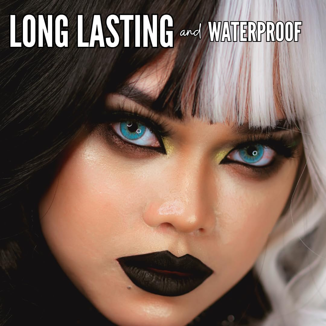 Halloween Matte Liquid Lipstick Tube, Waterproof Lip Gloss High Pigmented Matte Velvety Creamy Lipstick, Smudge Proof & Non-Stick Lip Stain, Bold Goth Face Paint (Black, M) image number 6