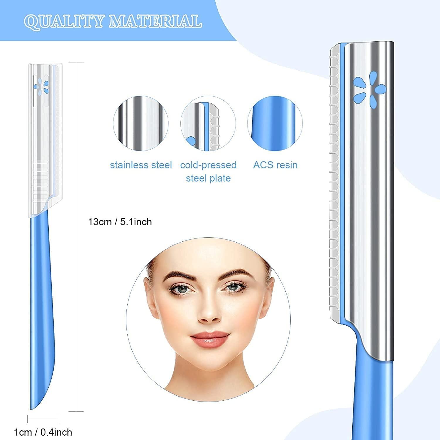 Women Facial Razor for Hair Removal - Dermaplaning Tool Peach Fuzz Trimmer, Fine Hair Remover Eyebrow Razors and Dermaplane Face Shavers Women'S Exfoliating for Sensitive Skin Essential Travel image number 5