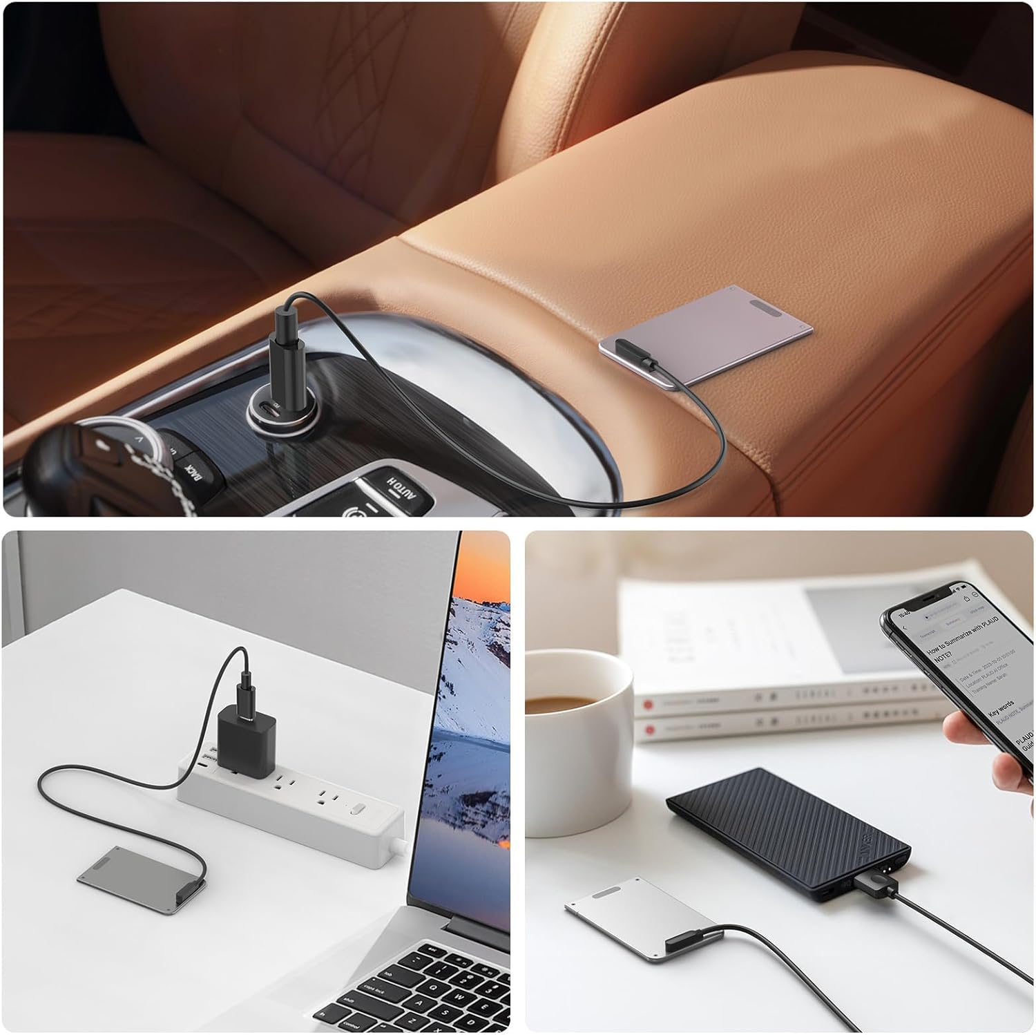 Voice Recorder Accessory Kit Set for PLAUD Note, Includes 2FT Magnetic USB-C Charging Cable and Magnetic Ring, Compatible with PLAUD Note AI Recorder image number 3