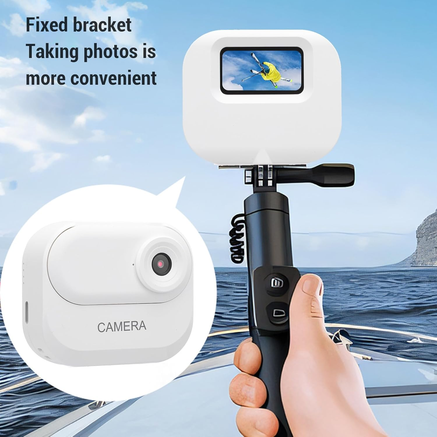 Dog Cat Collar Camera, 1080P Pet Collar Camer Cat Video Camera with 0.96 Inch IPS HD Color Screen, anti Shake Body Camera for Pet Supplies (White) image number 2