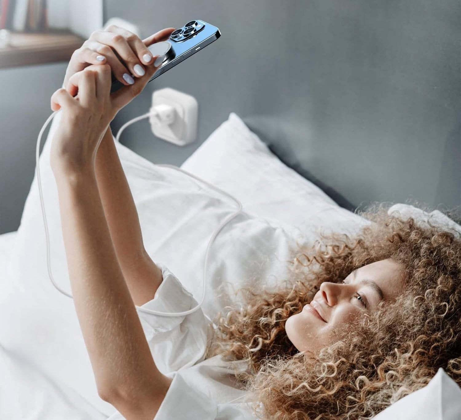 Wireless Charging Pad, HF 15W Fast Wireless Charger Station Compatible Phone 14 13 12 11 Pro Max, S23 Ultra S22 S21 FE S20 S10, 7A 7 Pro 6 5 4 3 XL (White-1 Pack) image number 3