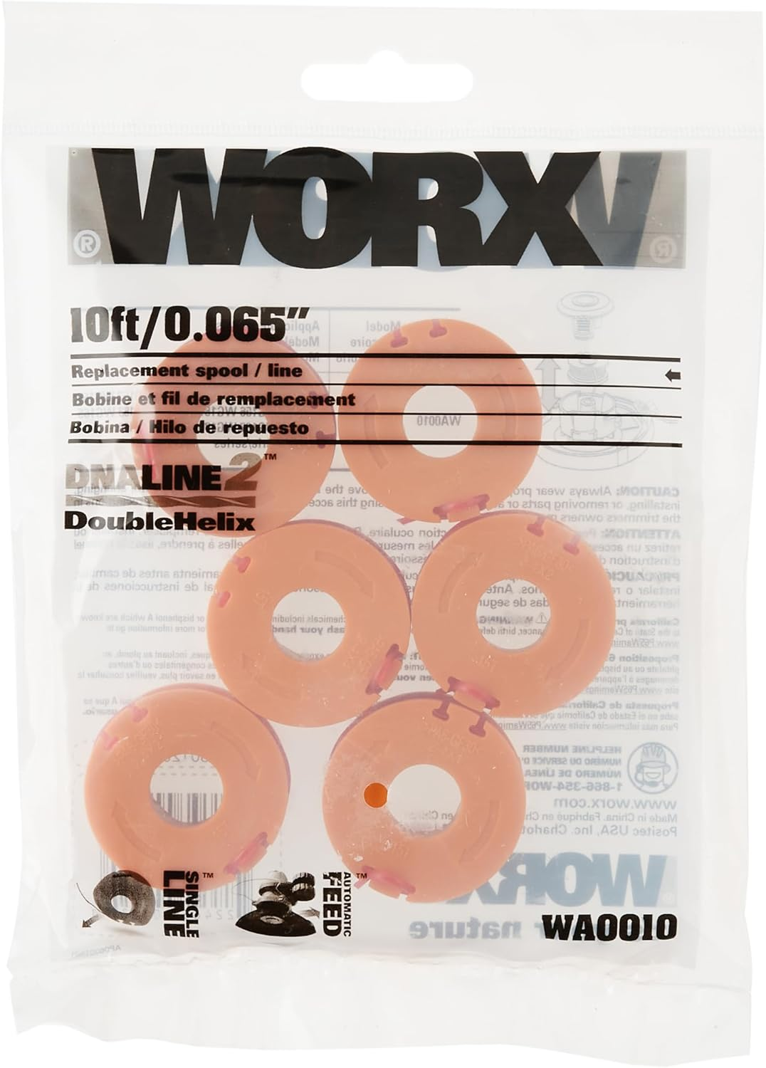 Worx WA0010 (6) Replacement Trimmer Line for Select Cordless String Trimmers image number 2