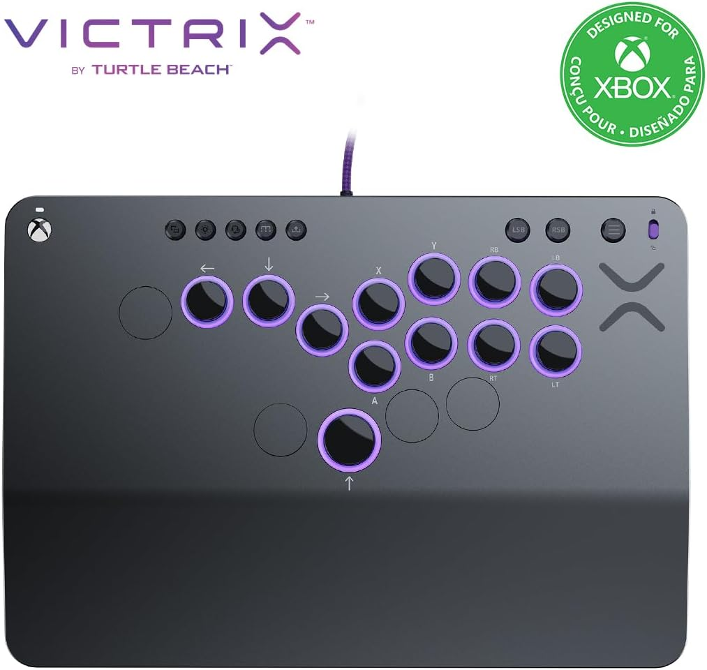 Turtle Beach Victrix Pro KO Leverless All Button Fight Stick, Officially Licensed for Xbox Series X|S, Xbox One, Windows 10/11 PC, Customizable Esports Tournament Ready Controller, Gray