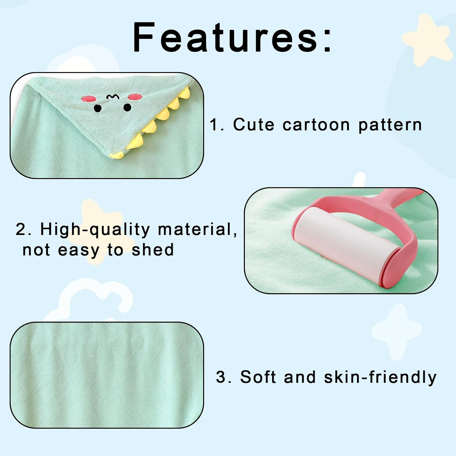 Hooded Towel 80X80Cm Coral Fleece Baby Bath Towel Cartoon Animal Pattern Baby Towel Soft and Absorbent Suitable for Men and Women Bath Supplies Newborn Essentials (Green Dinosaur)