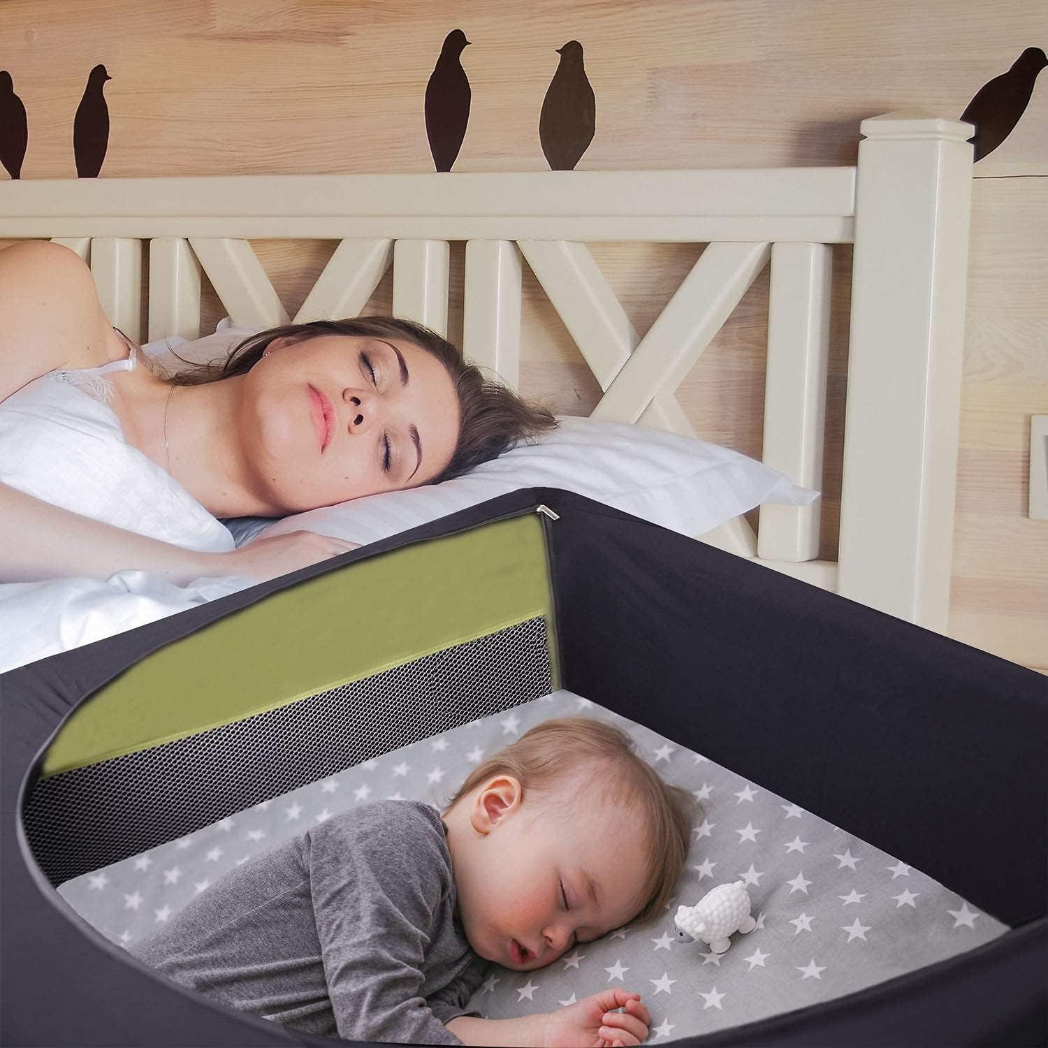 Crib Blackout Cover for Pack N Play - Travel Crib Cover, Breathable Netting Cover/Tent for Indoor or Outdoor Portable Stretchy Blackout Tent, Net Curtains image number 4