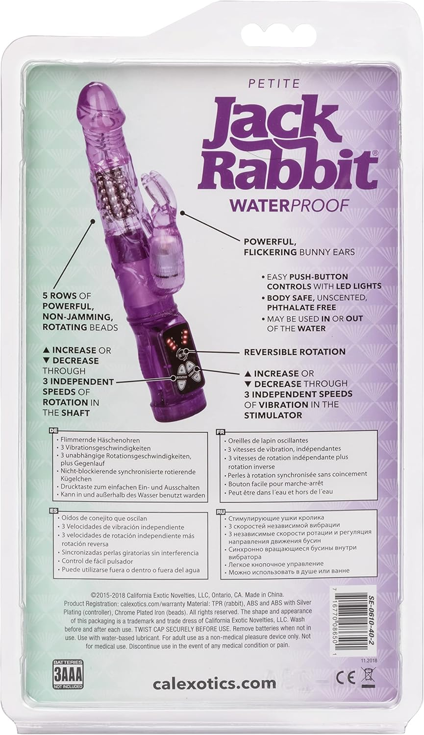 California Exotic Novelties Petite Jack Rabbit Vibrator, Purple - Pink image number 5