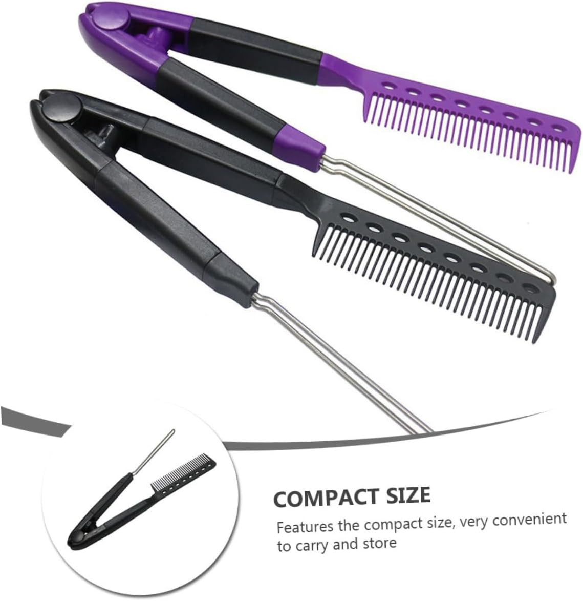 CLISPEED 1Pc Shaped Hair Straightening Comb Brush Tool for Effortless Hairstyling Compact and Lightweight Design for Travel and Daily Use Black image number 4