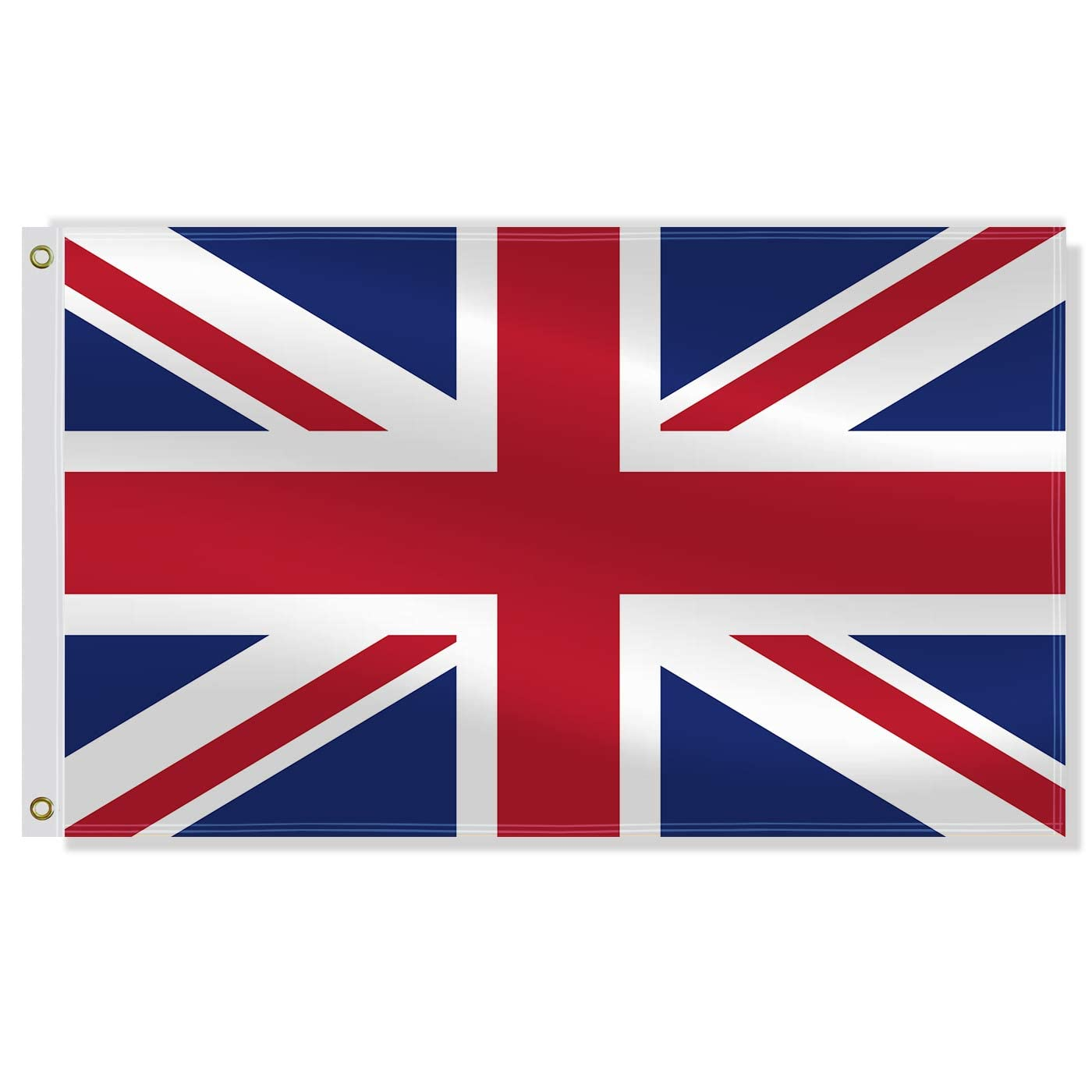 3&times;5 FT Britain Flag,Large British People National Decor,Double Side Digital Printed 75D Polyester Banner with Canvas Header Brass Grommet image number 3