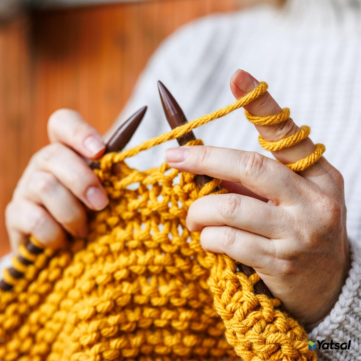 100% Acrylic 8-Ply Knitting Yarn 100 G, Dark Purple image number 2