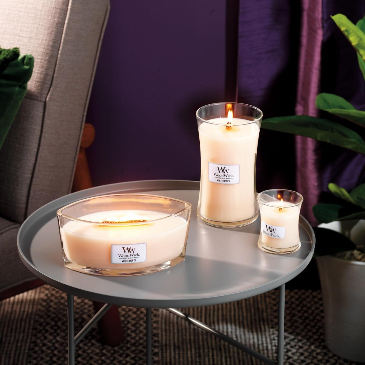 Woodwick White Honey Jar Candle, Ellipse image number 2