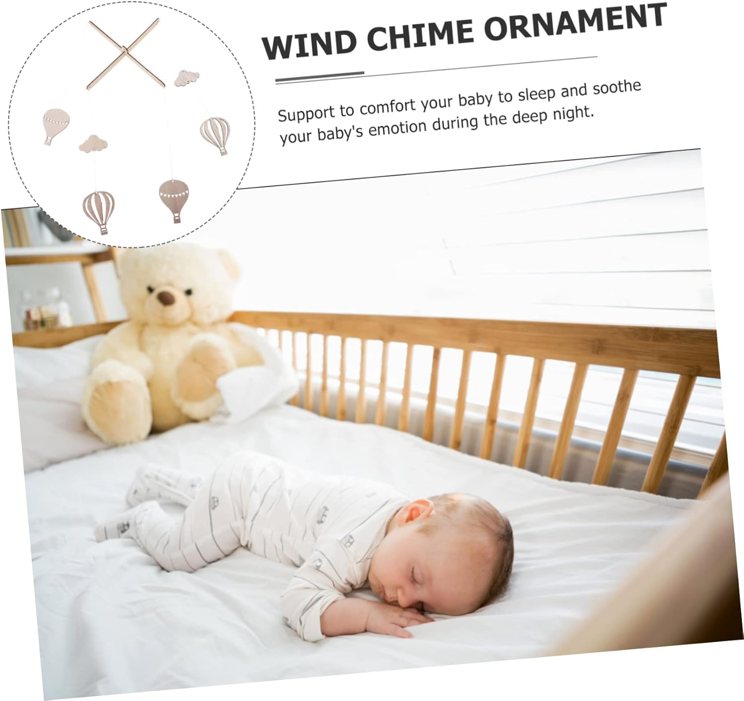 2Pcs Hot Air Balloon Wind Chimes Boys and Girls Decor Photo Prop Mobiles image number 5