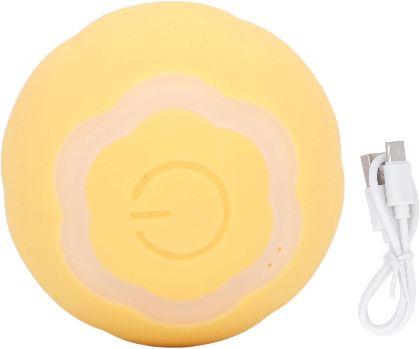 Smart Interactive Cat Ball Toy, Automated Rolling 360 Degree Rotating Moving USB Charging Cat Ball with LED Lights for Cat, Dog, Pet, Stimulate Instinct Chasing Ball (Yellow) image number 1