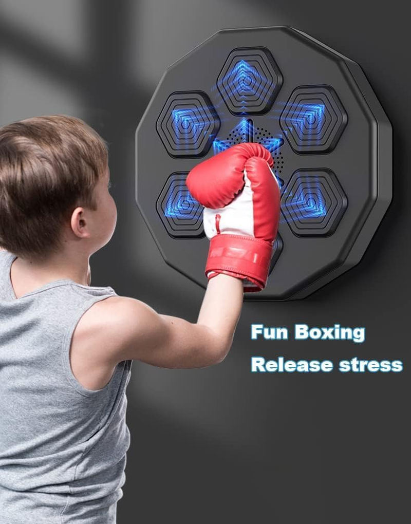 Upgraded Boxing Traing Machine, Smart Music Wall Mounted Punching Sports Equipment Rechargeable LED Light, Hand/Eye/Speed Reaction for Kids/Adults/Home Workout/Stress Relief image number 2