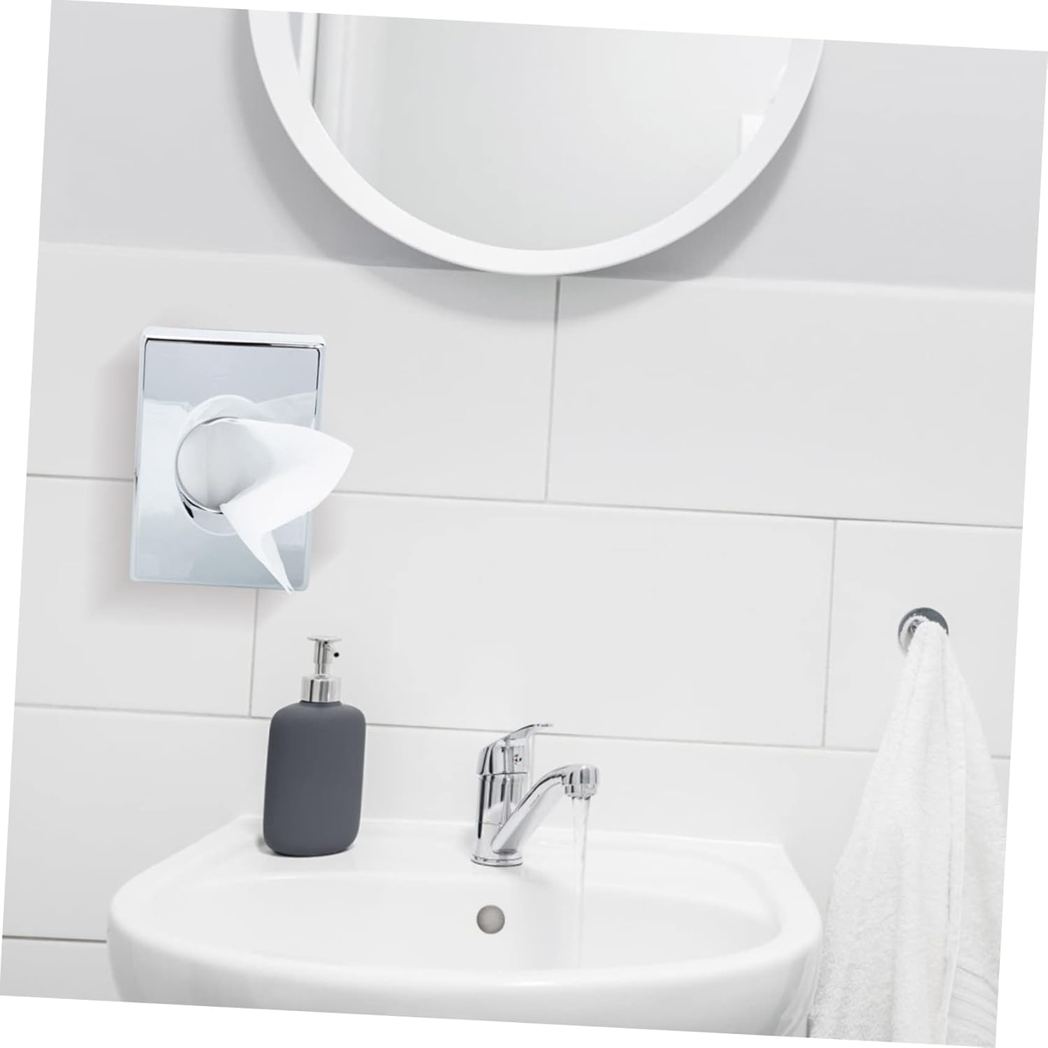 SHOWERORO Hotel Toilet Tissue Box Wall Mount Napkin Holder Box Tissue Dispenser for Home Commercial Plastic Storage Holder image number 6