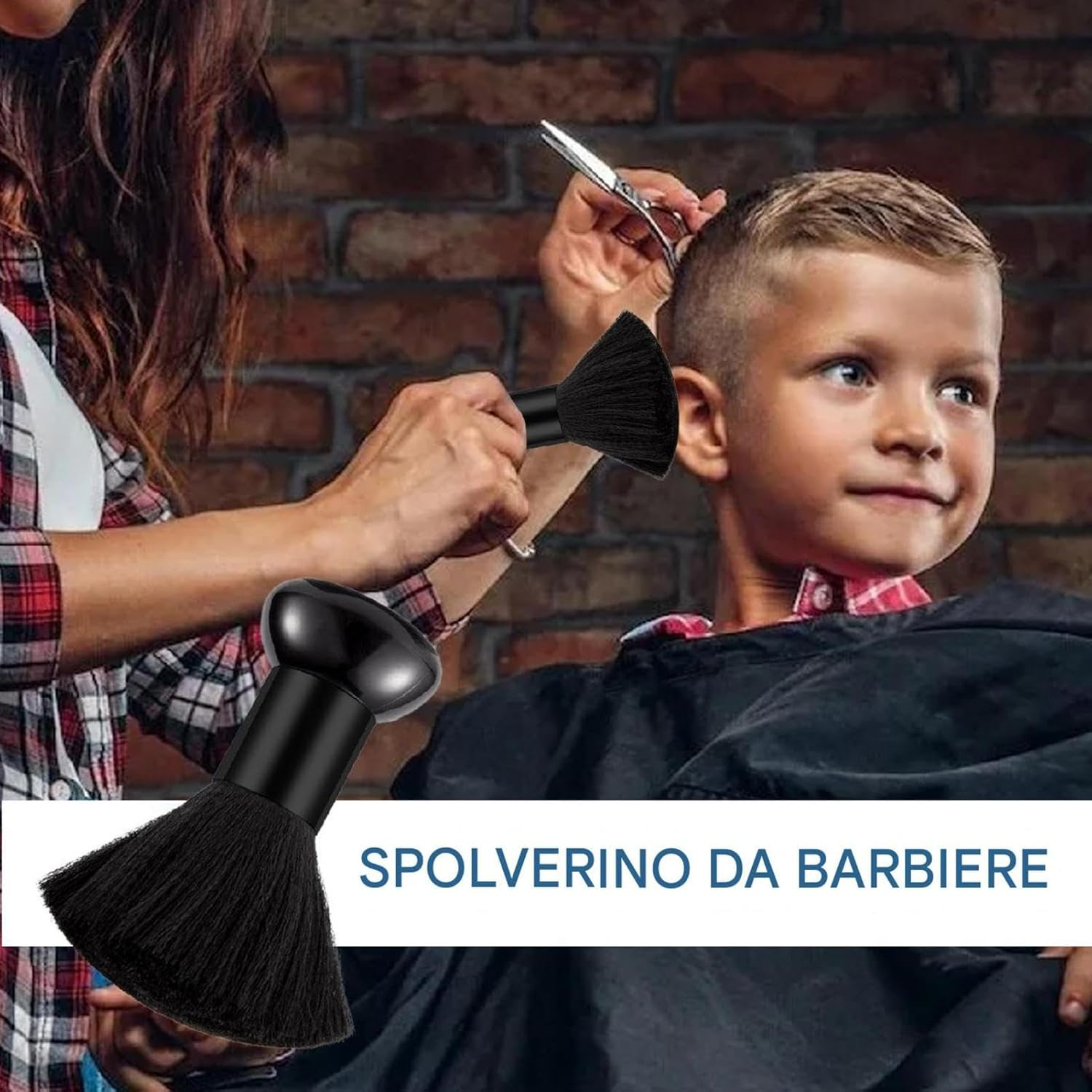 Barber Duster Brush - Benuola Barber Duster Brush Nail Dust Remover Brushes | Soft Nylon Bristles, Nail Tools, Barber Face Hair Brush - Black image number 6