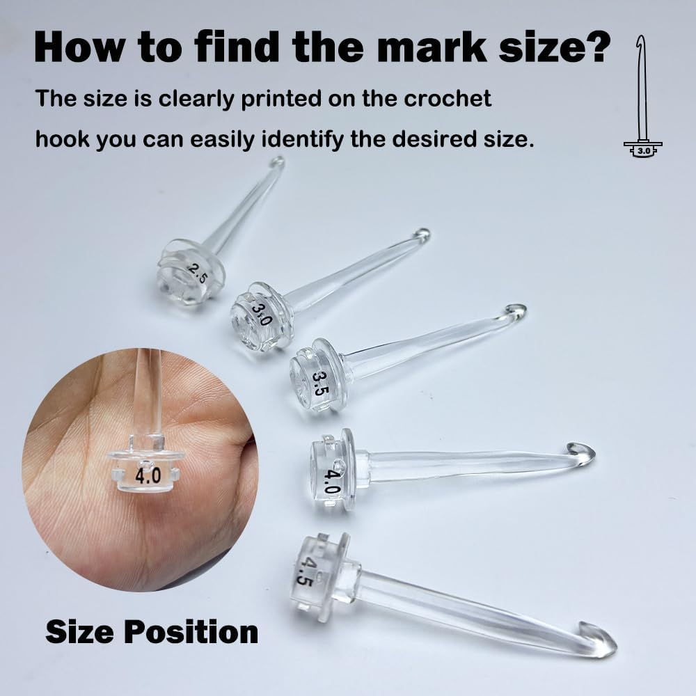 11 Sizes Lighted Crochet Hooks Set - Light up Crochet Hooks with Case,Rechargeable Light Crochet Hook 2.5Mm to 8Mm