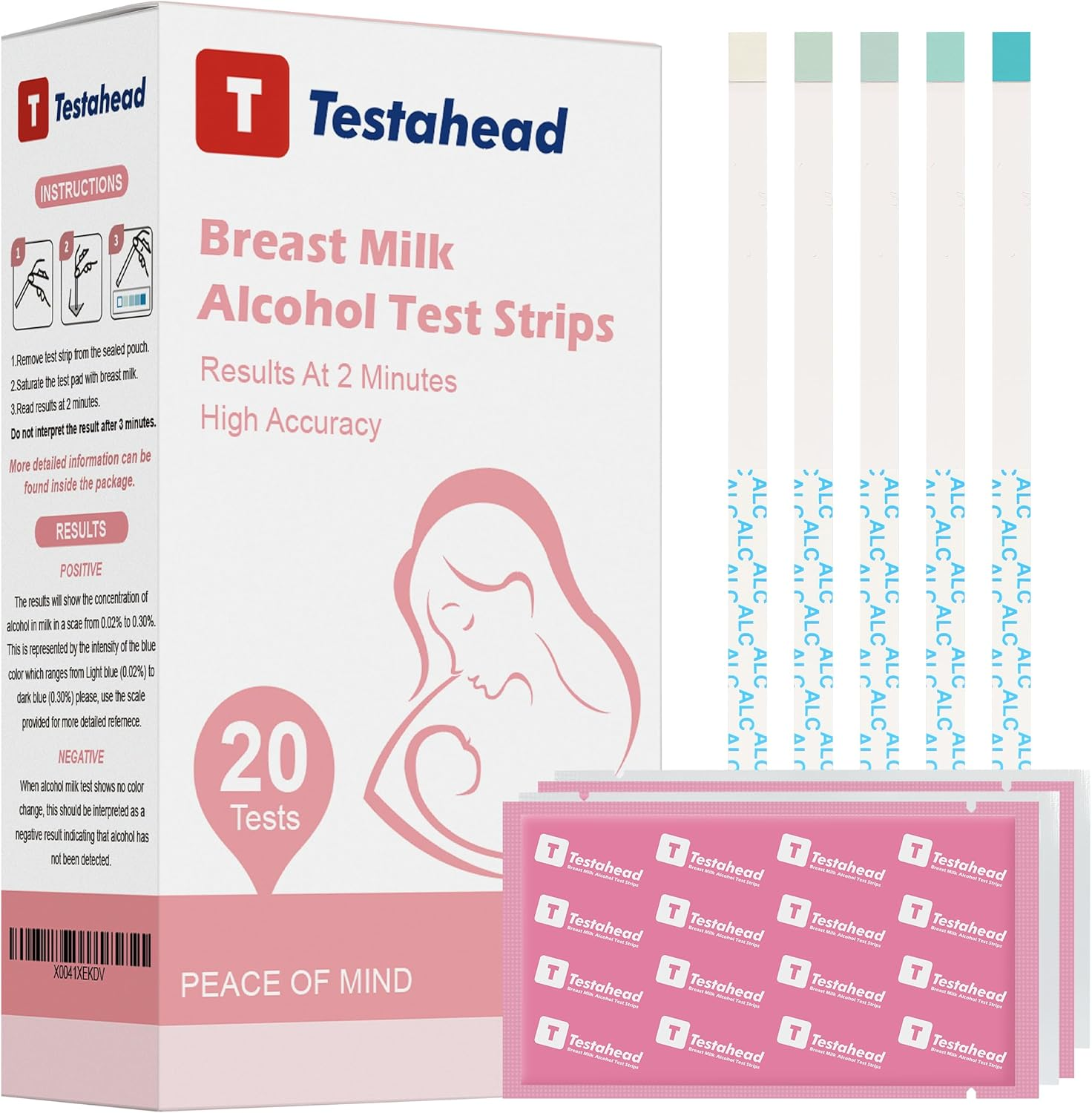 20Pcs Alcohol Test Strips for Breastmilk, Quick Results in 2 Minutes Breast Milk Alcohol Test Strips for Breastfeeding Moms at Home Holiday Party image number 5