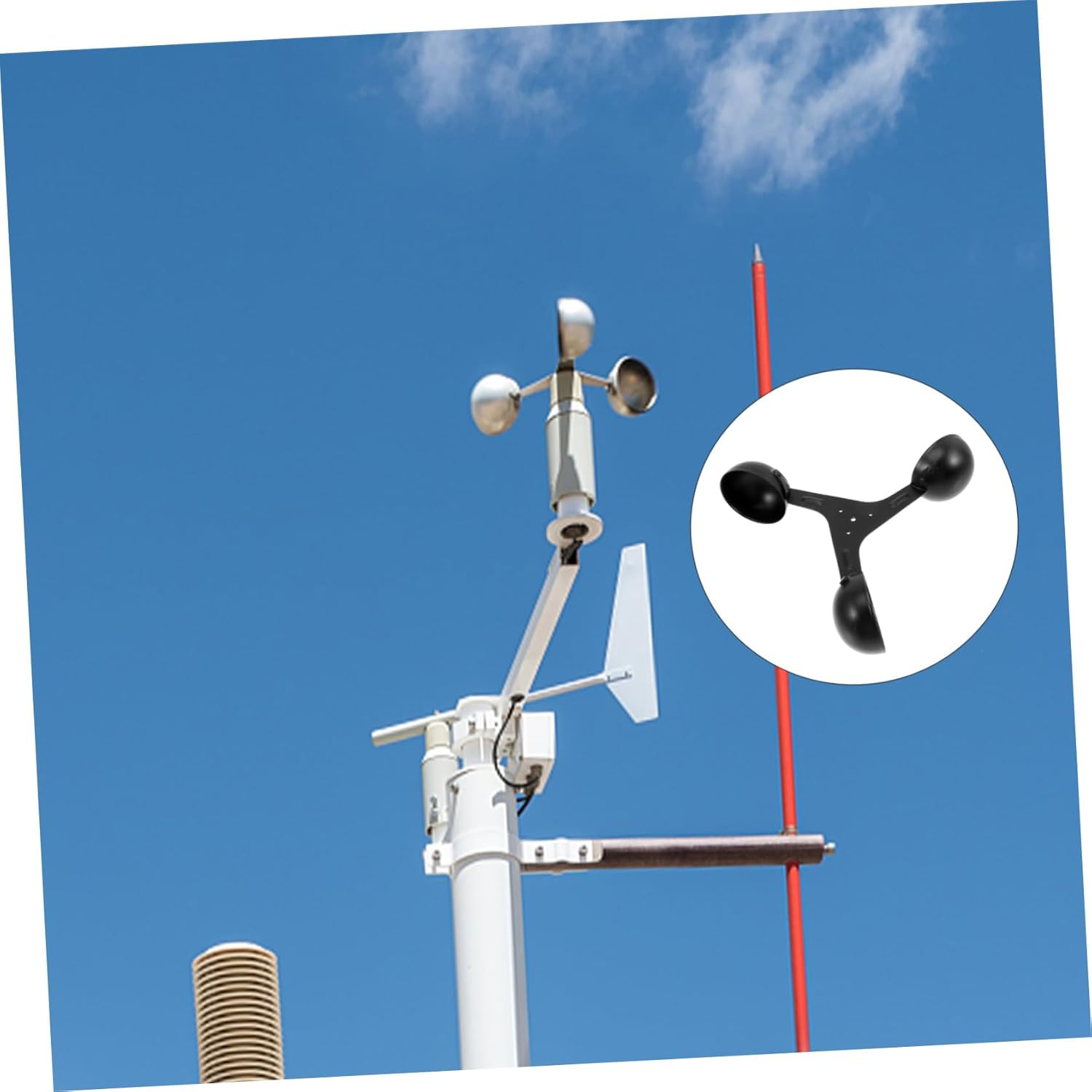 DECHOUS Professional Wind Speed Sensor Replacement for Accurate Air Flow Measurement Lightweight Anemometer Cup for Handheld Wind Gauges image number 1