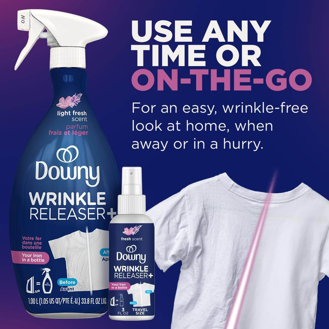 Downy Wrinkleguard Wrinkle Releaser Fabric Spray, Fresh, 2 Count, 9.7 Fl Oz Each image number 3