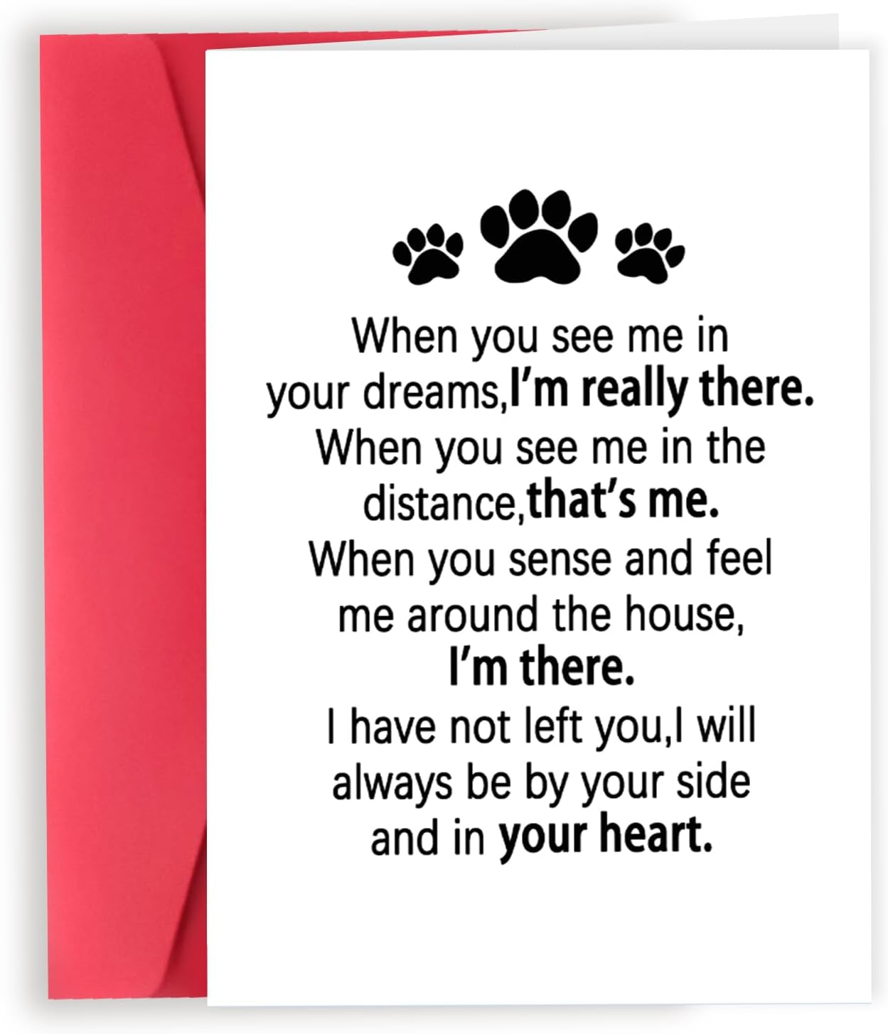 Dog Sympathy Card, Cute Pet Loss Cards, Dog Memorial Sympathy Gifts for Loss of Pet, Condolence Card for Pets Owner Lover, Doggy Bereavement Ideas for Family Friends Husband Wife