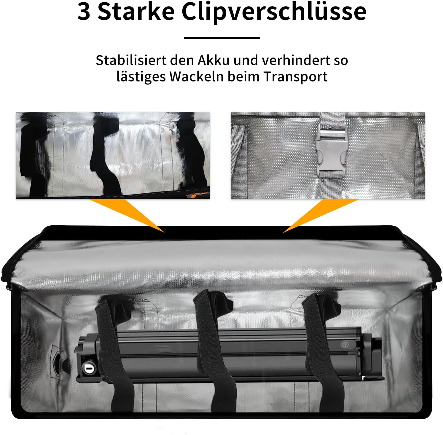 Ebike Battery Bag 8 Layers Fire Protection Fireproof Battery Bag up to 1800 &deg;C Waterproof Explosion-Proof image number 1