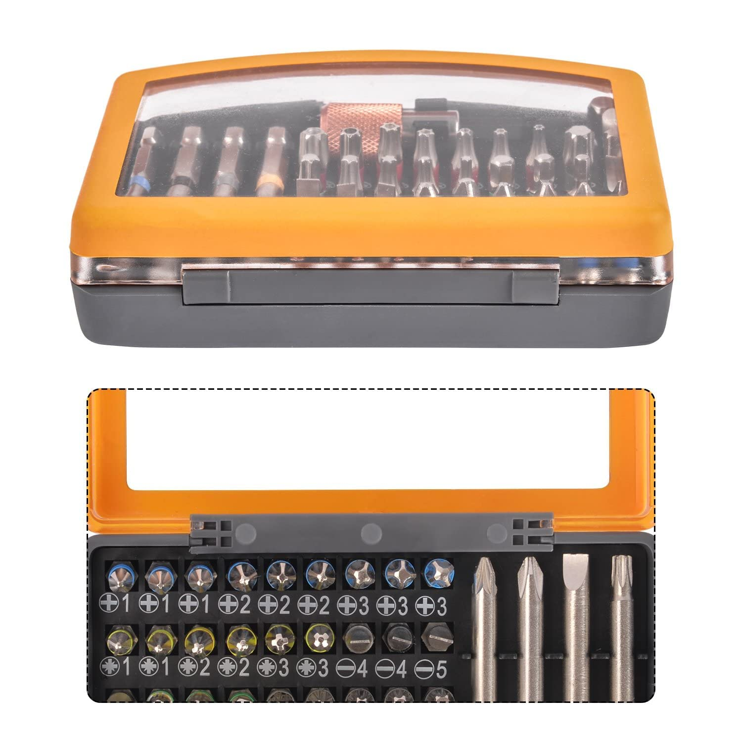 Masterspec 42Pcs CR-V Security Screwdriver Bits Set Professional Extra Hard Metal Drill Bit Kit W/Quick Release Bit Holder image number 1