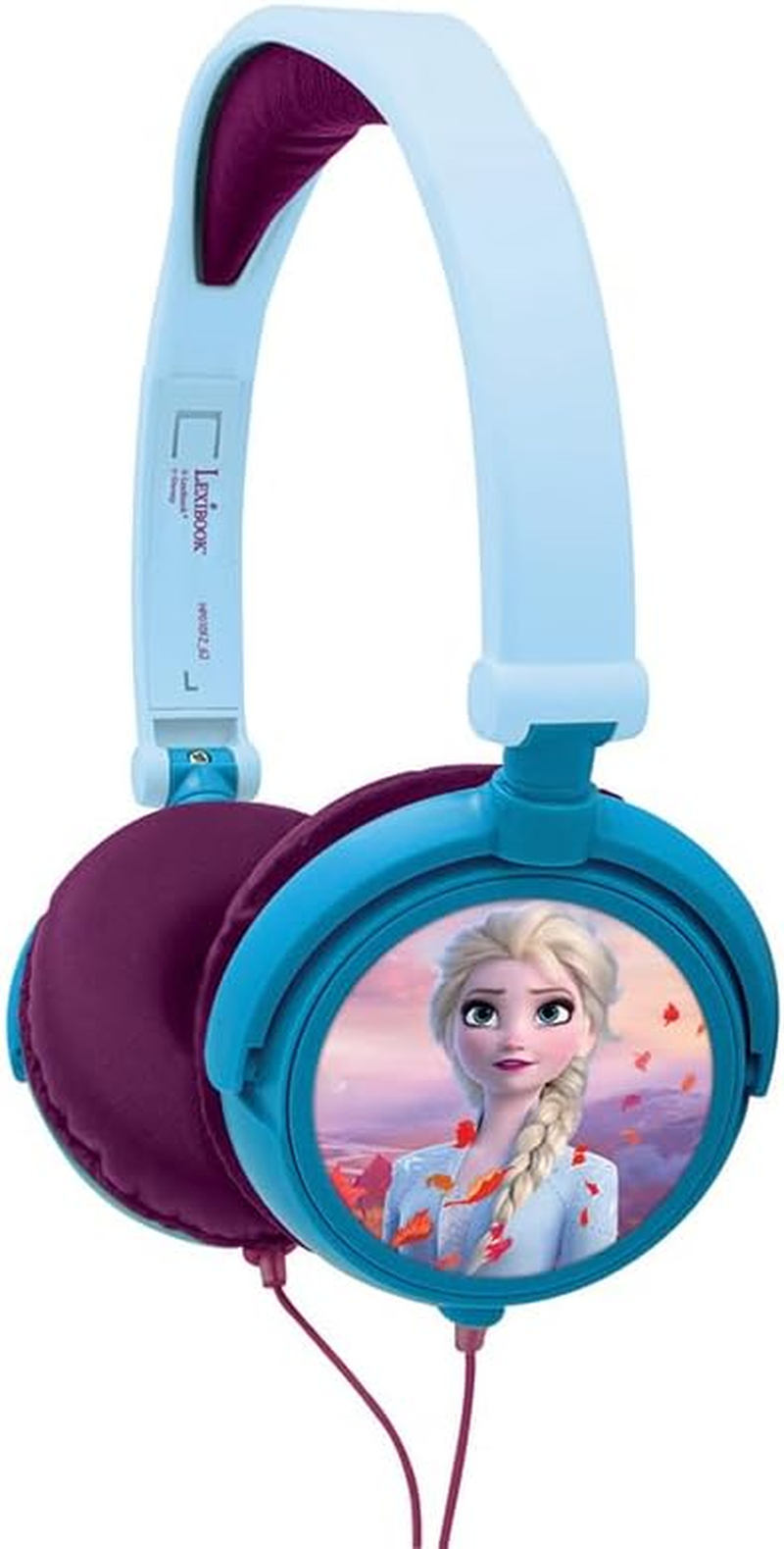 Lexibook Disney Frozen Elsa Stereo Headphones, Kid-Friendly Power, Foldable and Adjustable, Blue/Black, HP010FZ image number 6
