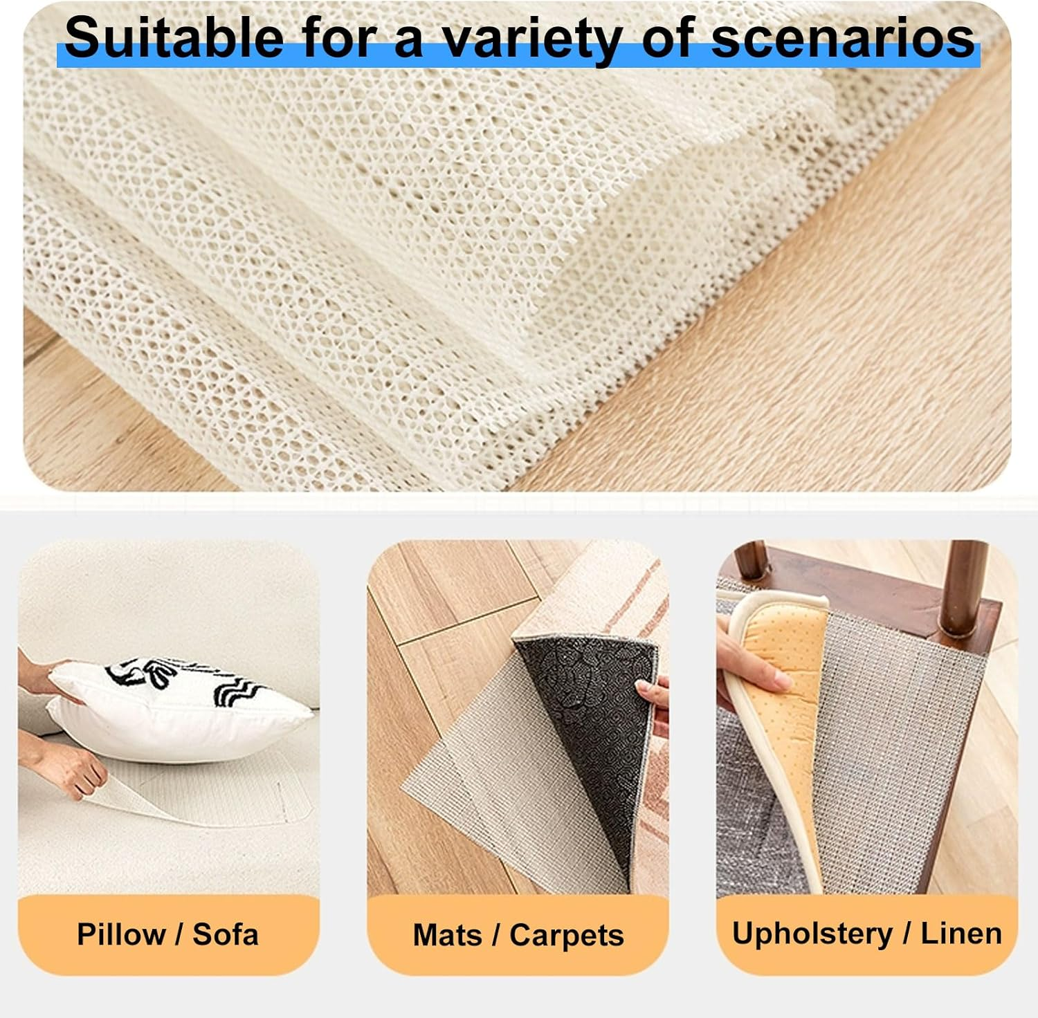 Sofa anti Slip Mat, anti Slip Furniture Mat, Reusable Furniture Mat, Segmented anti Slip Mat, Washable anti Slip Mat - Sturdy and Durable anti Slip Mat, Reusable PVC Carpet Easy to Cut, 160X230Cm image number 6