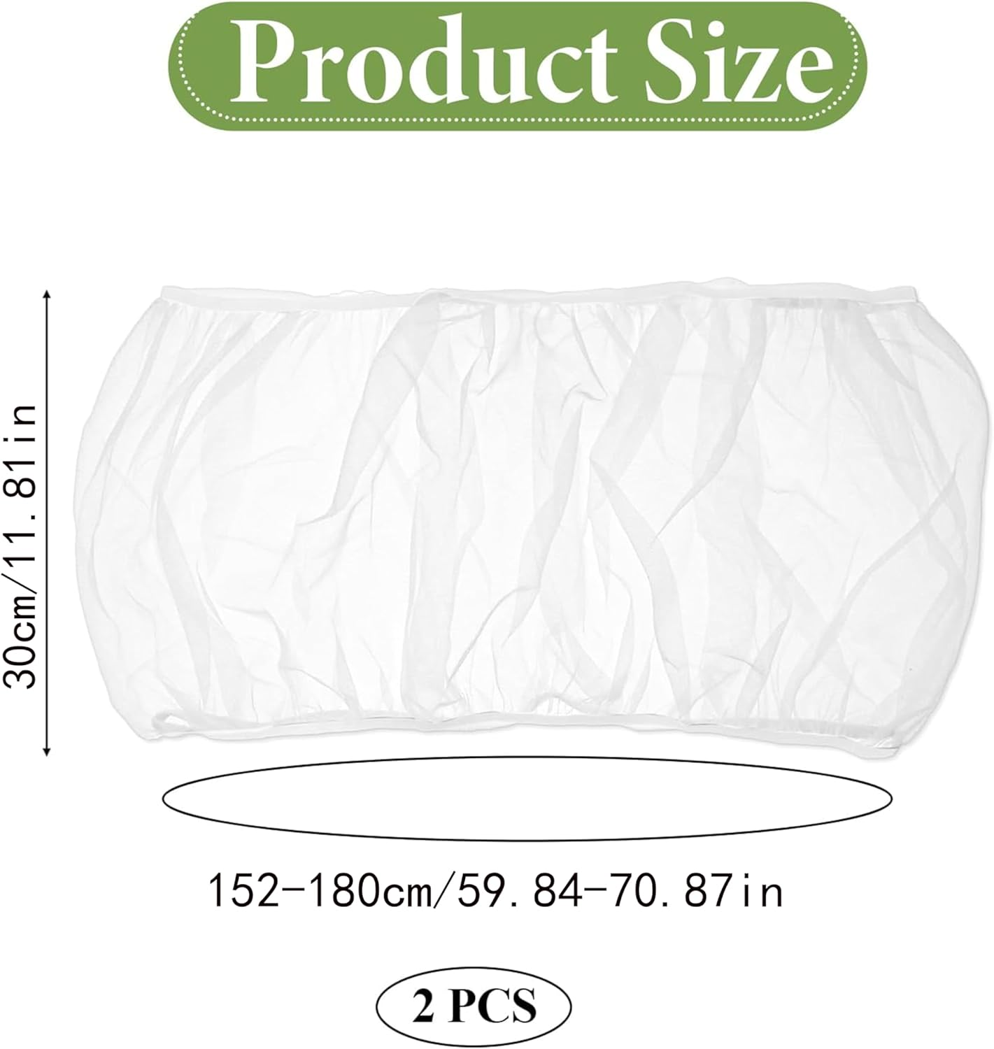 2Pcs Bird Cage Cover,Bird Cage Skirt Net Cloth Cage Net Cover,Universal Birdcage Cover,Protective Net Cover,Used for Parrot Fence Circular Square Cage, Parrot Cage Accessories (White) image number 3