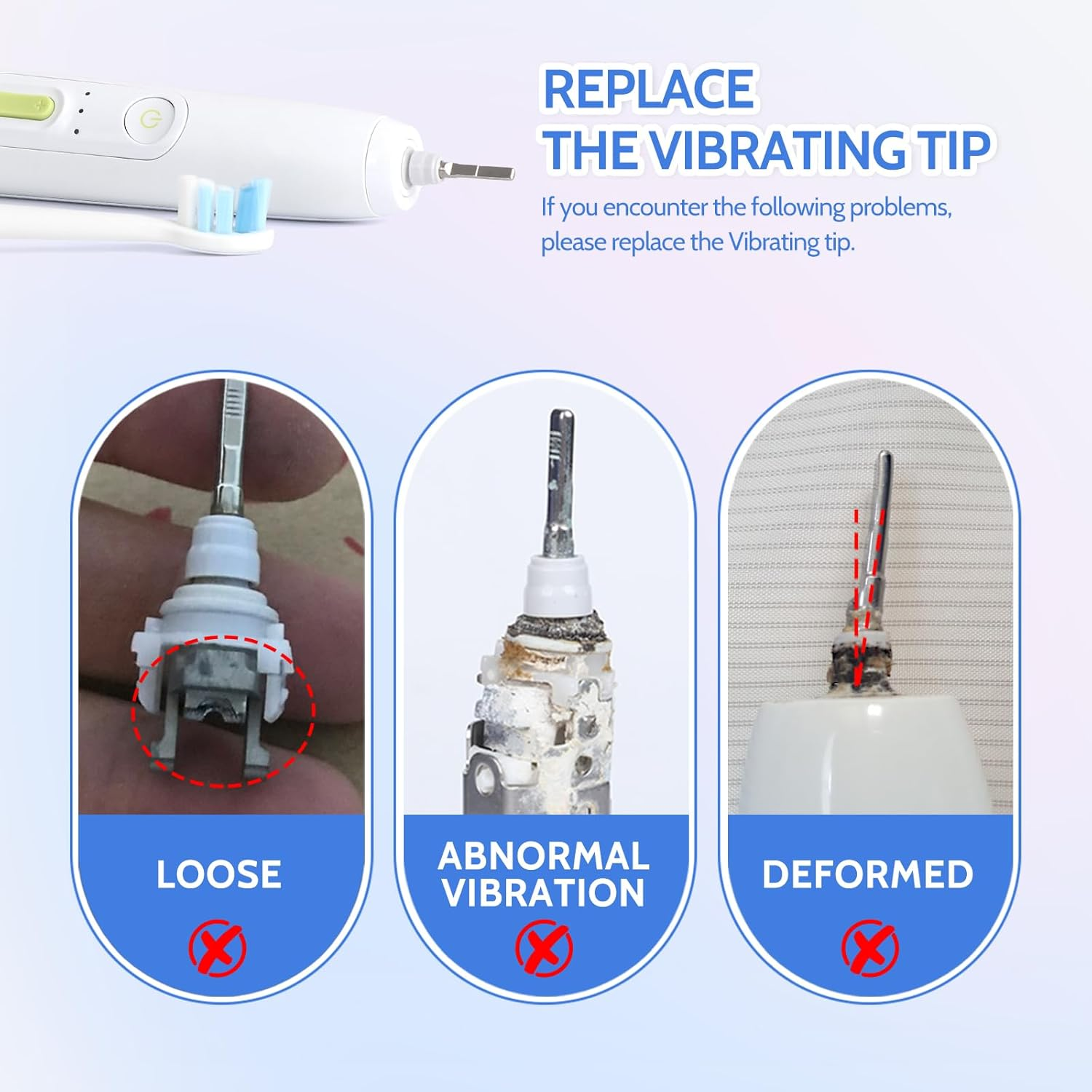 Electric Toothbrush Metal Shaft/Link Rod Replacement Parts Compatible with Philips Sonicare HX6300, HX6500, HX6700, HX6900, HX8900, HX9100, HX9300 Series (2 Pack) image number 4